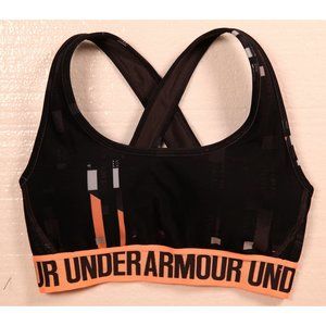 Under ARMOUR Sportsbra Black w pretty coral Orange xs